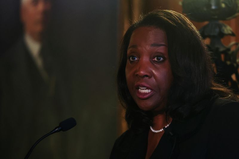 Federal Reserve Governor Lisa D. Cook speaks at the Economic Club of New York in New York City, U.S., June 25, 2024. REUTERS/Shannon Stapleton/File Photo