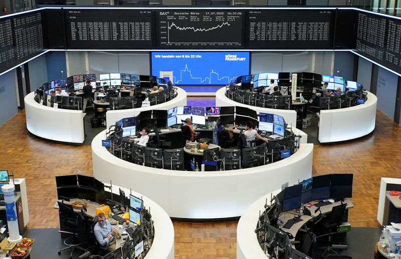 German share price index DAX graph is pictured at the stock exchange in Frankfurt, Germany, July 17, 2025.    REUTERS/Wolfgang Rattay/ File Photo
