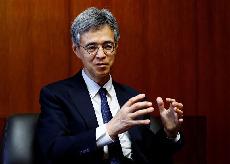 FILE PHOTO: Bank of Japan Deputy Governor Ryozo Himino speaks during an interview with Reuters in Tokyo, Japan, June 28, 2023. REUTERS/Kim Kyung-Hoon/File Photo