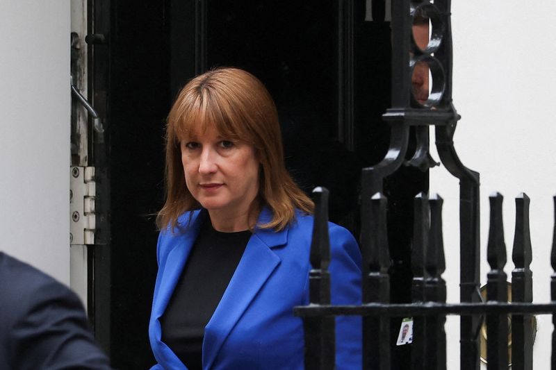FILE PHOTO: Britain's Chancellor of the Exchequer Rachel Reeves leaves from number 11 Downing Street following a cabinet meeting at number 10, in London, Britain, September 2, 2025. REUTERS/Toby Melville/File Photo