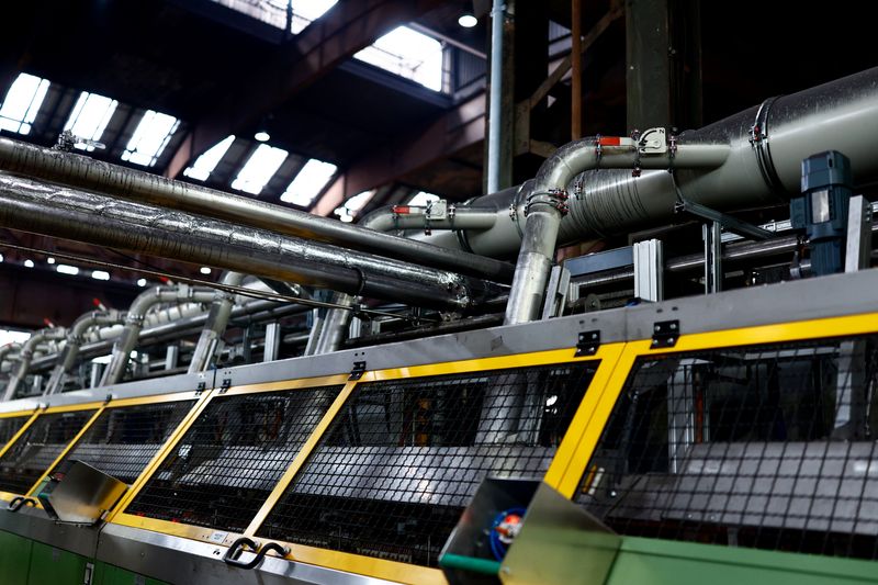A view shows a steel production plant in Georgsmarienhuette, Germany, September 19, 2024. REUTERS/Leon Kuegeler