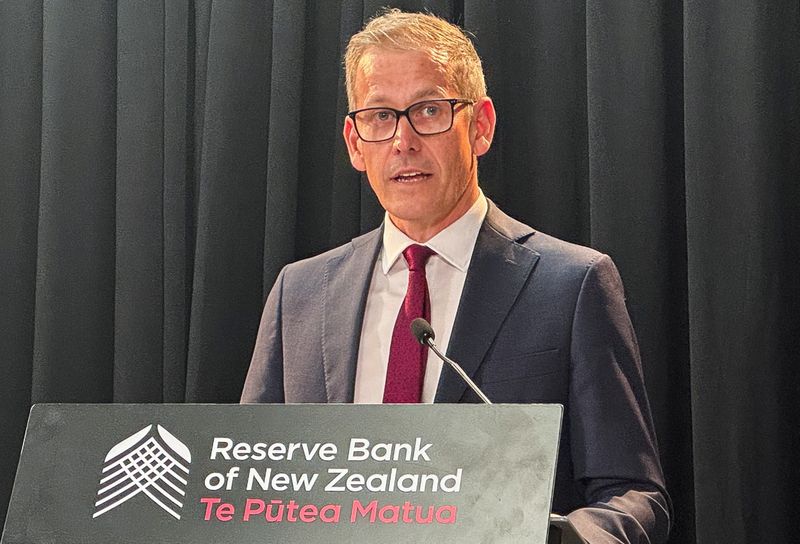Reserve Bank of New Zealand Governor Christian Hawkesby speaks at a press conference following the official cash rate decision, in Wellington, New Zealand, May 28, 2025. Reuters/Lucy Craymer