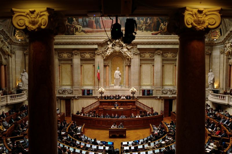 General view of the Portuguese Parliament on the final day of debate and vote of the new government programme, in Lisbon, Portugal, April 12, 2024. REUTERS/Pedro Nunes
