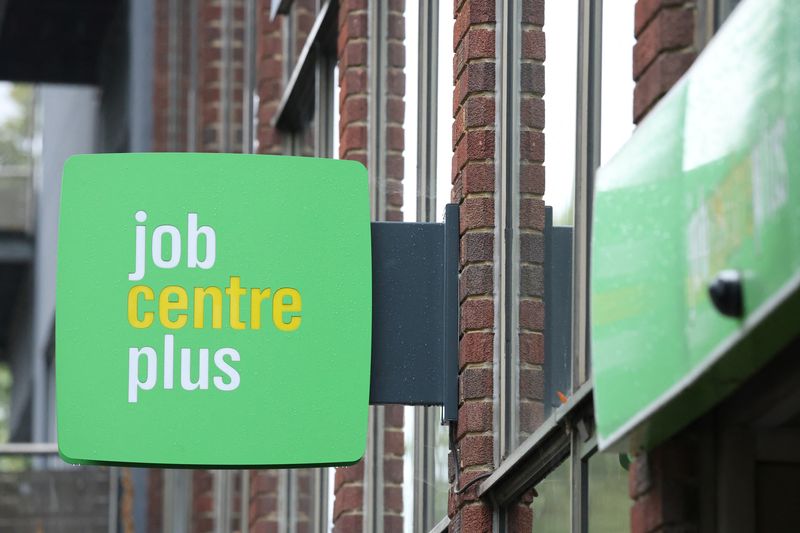 A view of a sign for a job centre, in London, Britain, September 6, 2024. REUTERS/Mina Kim