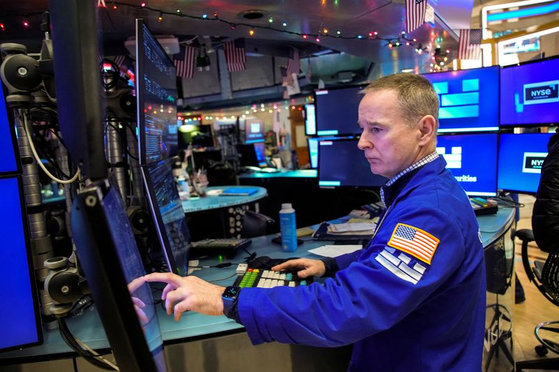 A trader works on the floor at the New York Stock Exchange (NYSE) in New York City, U.S., December 2, 2025.   REUTERS/Eduardo Munoz