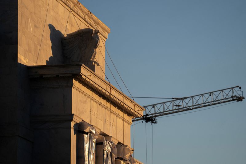Major construction work continues at the U.S. Federal Reserve building in Washington, U.S., January 13, 2026. REUTERS/Nathan Howard