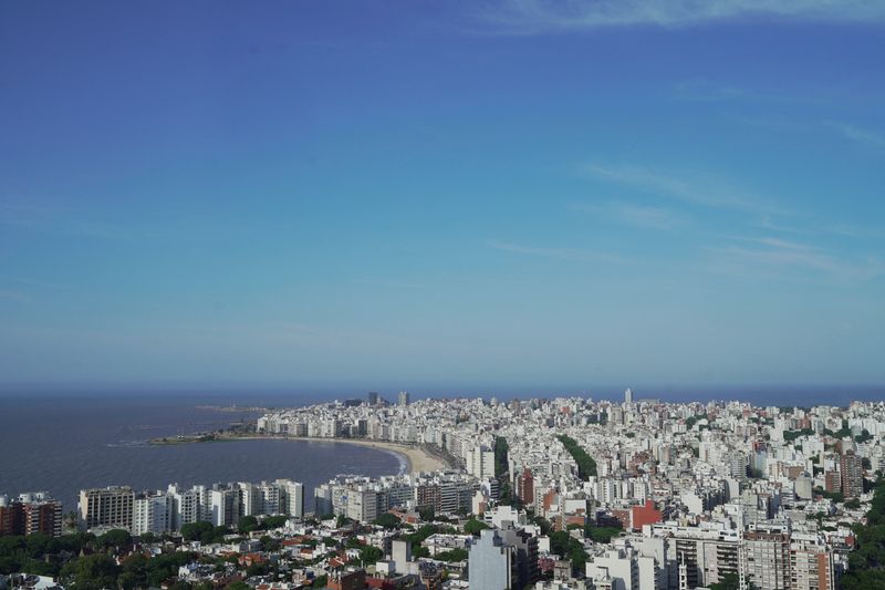 An aerial view shows the city of Montevideo, Uruguay February 9, 2024. REUTERS/Ana Ferreira