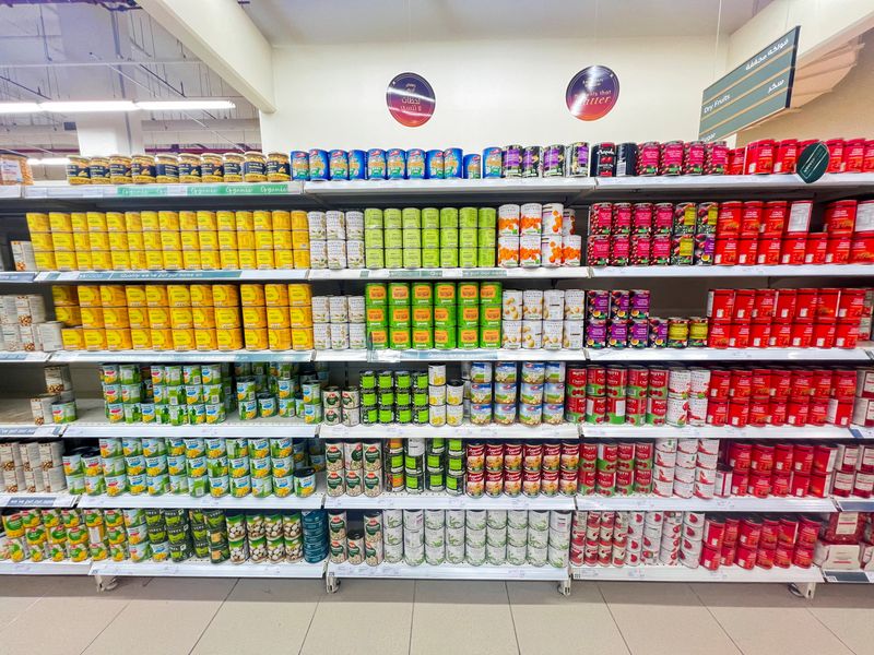 Supplies are displayed on shelves at a supermarket, amid the U.S.-Israel conflict with Iran, in Dubai, United Arab Emirates, March 3, 2026. Picture taken with a mobile phone. REUTERS/Rula Rouhana