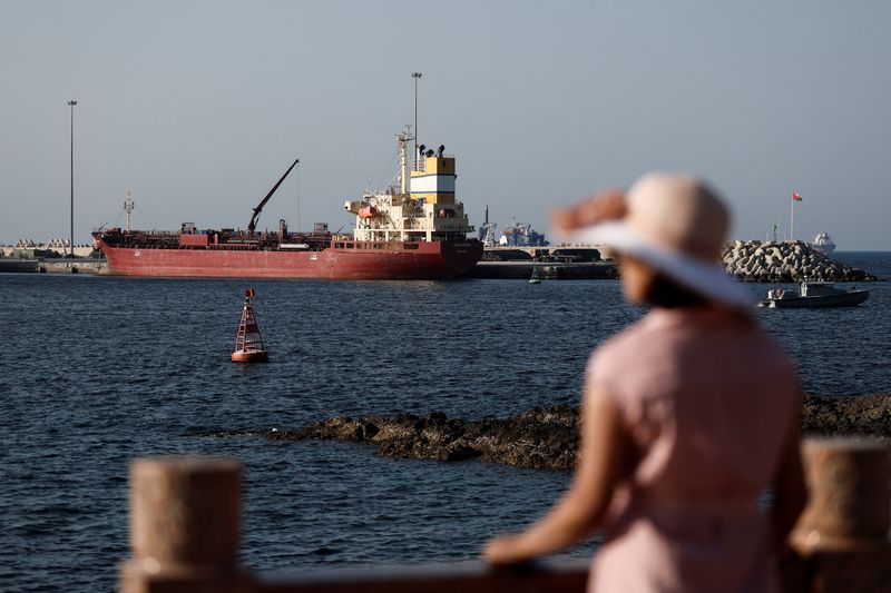 Luojiashan tanker sits anchored in Muscat, as Iran vows to close the Strait of Hormuz, amid the U.S.-Israeli conflict with Iran, in Muscat, Oman, March 7, 2026. REUTERS/Benoit Tessier