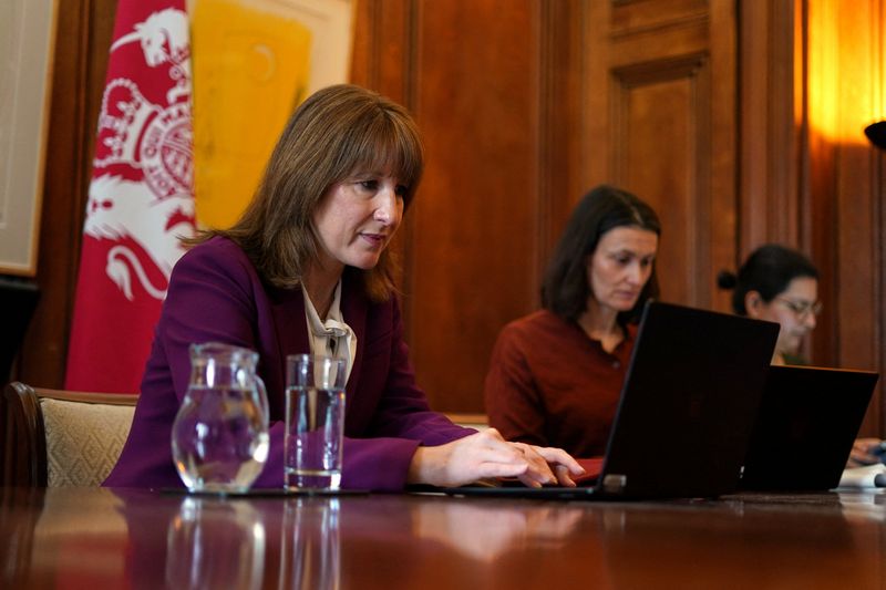 Britain's Chancellor of the Exchequer Rachel Reeves participates in a G7 Finance Ministers video call at Downing Street in London, Britain, March 9, 2026.  Alberto Pezzali/Pool via REUTERS