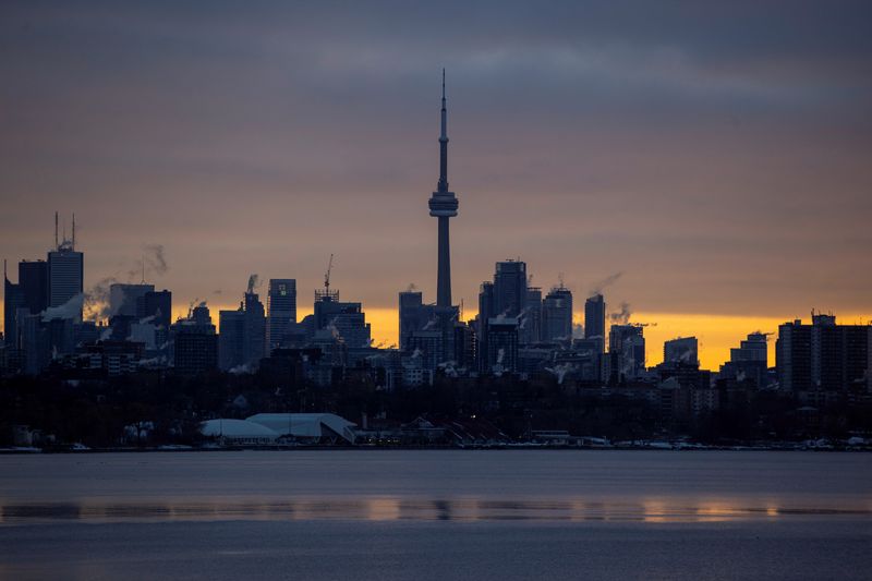 A views shows the sunrise over Lake Ontario in Toronto, Ontario, Canada March 2, 2025. REUTERS/Carlos Osorio