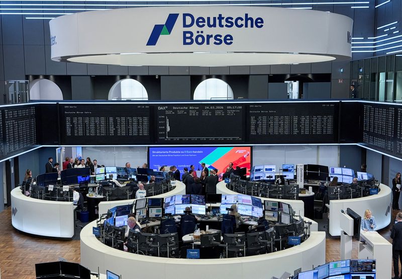 The German share price index DAX graph is pictured at the stock exchange in Frankfurt, Germany, March 24, 2026. Picture taken with a smartphone. REUTERS/Tilman Blasshofer