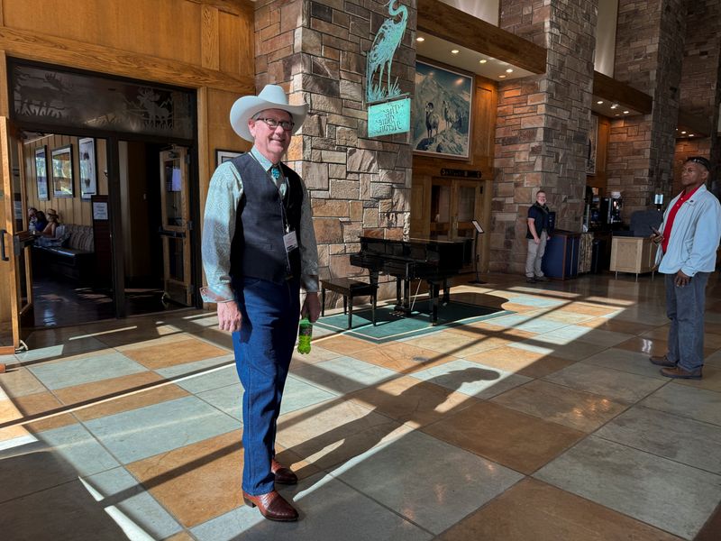 Federal Reserve Bank of Kansas President Jeff Schmid looks on as he gets ready to host the Kansas City Fed’s annual economic symposium in Jackson Hole, Wyoming on August 22, 2024. REUTERS/Ann Saphir