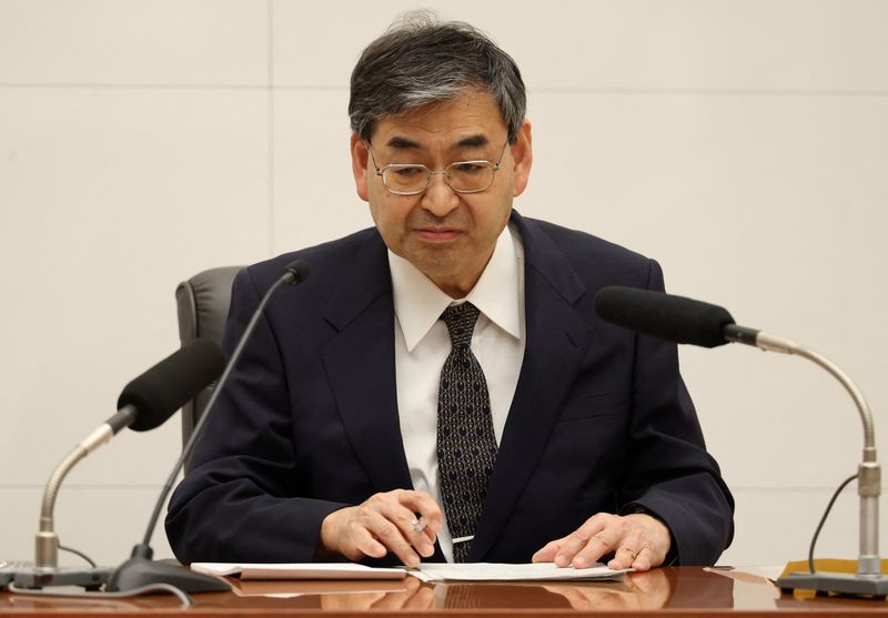 The Bank of Japan's (BOJ) new board member Toichiro Asada attends his inaugural press conference at BOJ headquarters in Tokyo, Japan, April 1, 2026. REUTERS/Issei Kato