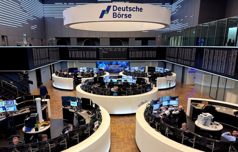 The German share price index DAX graph is pictured at the stock exchange in Frankfurt, Germany, April 8, 2026. REUTERS/Staff