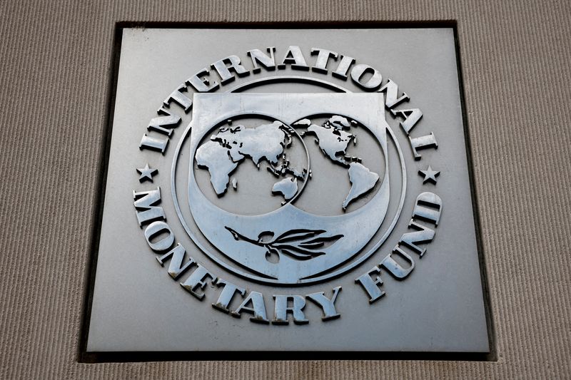FILE PHOTO: A view of the International Monetary Fund (IMF) logo at its headquarters in Washington, D.C., U.S., November 24, 2024. REUTERS/Benoit Tessier/File Photo