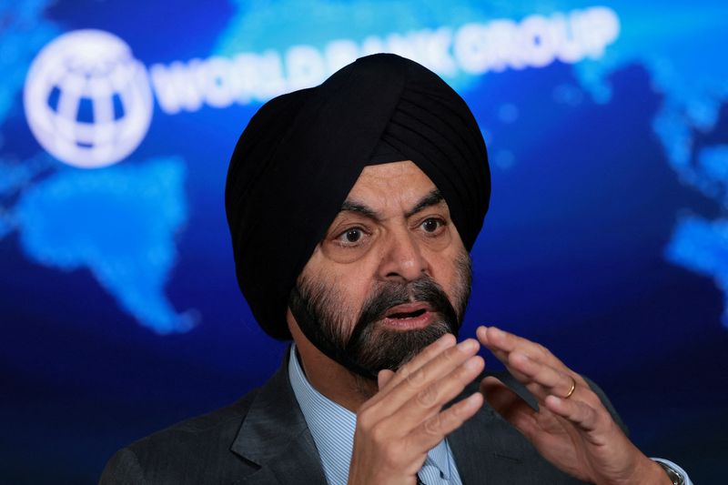 FILE PHOTO: World Bank Group President Ajay Banga speaks during an interview with Reuters at the World Bank in Washington, D.C., U.S., April 10, 2026. REUTERS/Jonathan Ernst/File Photo