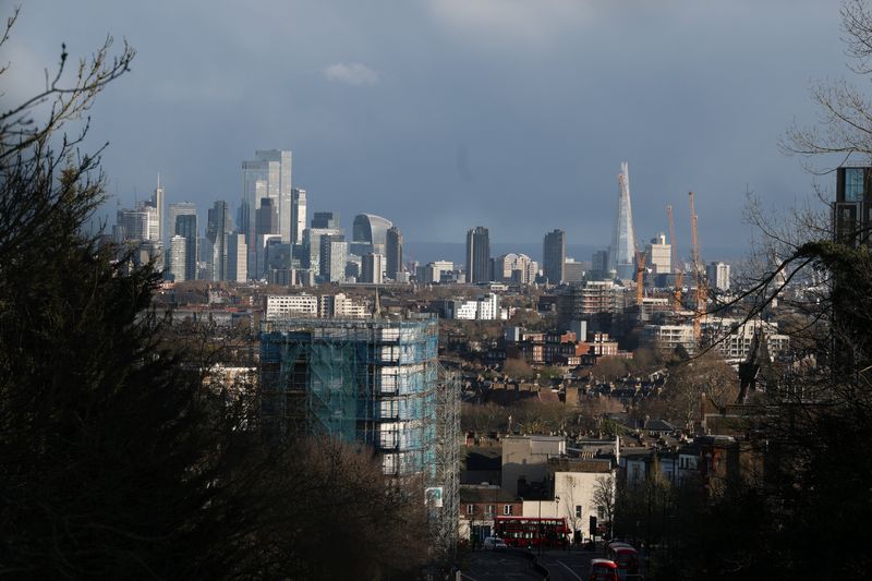 The London skyline is seen with the financial district in the background, in London, Britain, March 25, 2026. REUTERS/Isabel Infantes