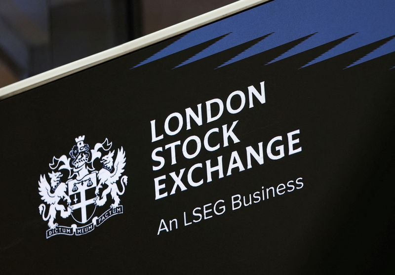 FILE PHOTO: Branding is seen inside the LSEG (London Stock Exchange Group) headquarters in Paternoster Square, London, Britain, April 25, 2025. REUTERS/Toby Melville/File Photo