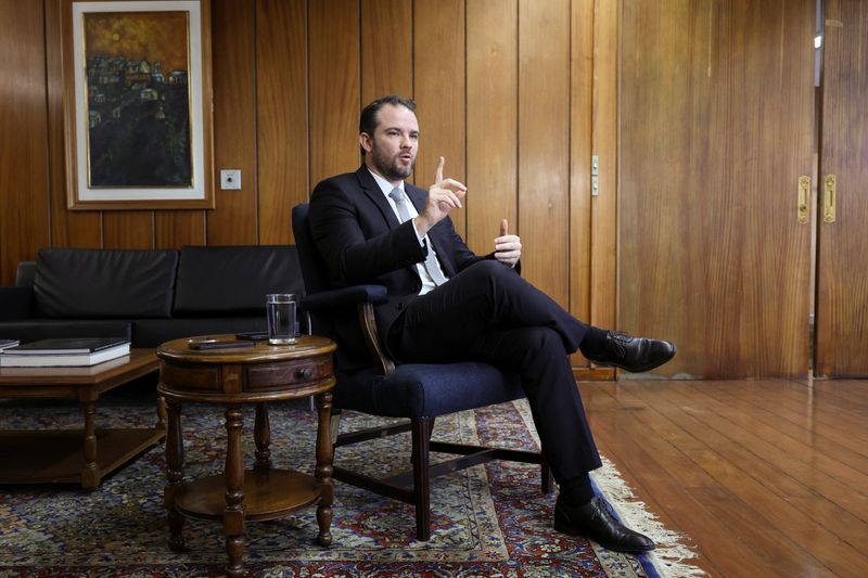 Brazil's Finance Minister Dario Durigan speaks during an interview at his office in Brasilia, Brazil, April 24, 2026. REUTERS/Jorge Silva