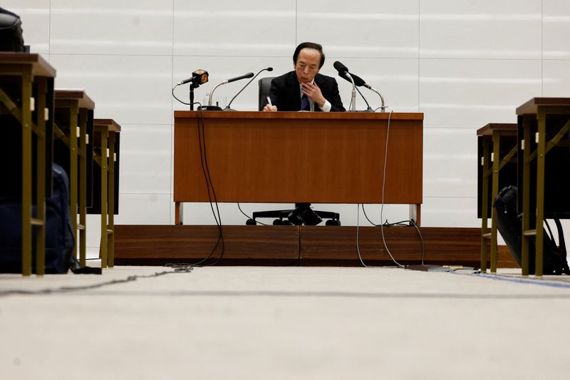 Bank of Japan Governor Kazuo Ueda attends a press conference after a BOJ policy meeting in Tokyo, Japan, April 28, 2026. REUTERS/Kim Kyung-Hoon