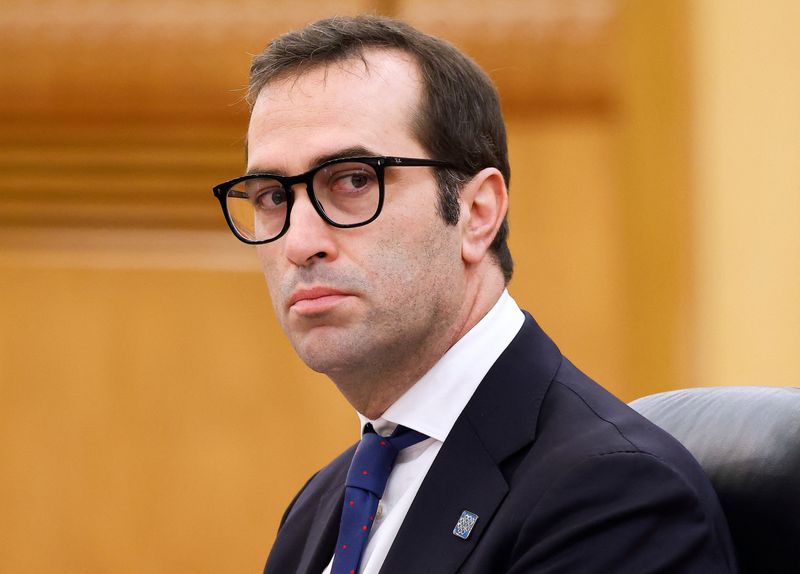 Spain's Minister of Economy, Trade and Business, Carlos Cuerpo looks on during a meeting at the Great Hall of the People in Beijing, China November 12, 2025. REUTERS/Maxim Shemetov/Pool /File Photo