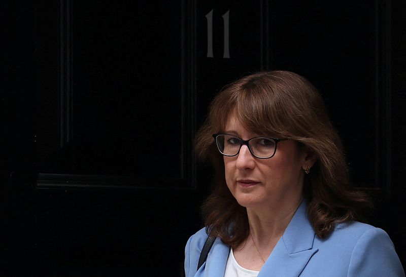 FILE PHOTO: British Chancellor Rachel Reeves leaves her official residence at 11 Downing Street in London, Britain, March 23, 2026. REUTERS/Toby Melville/File Photo