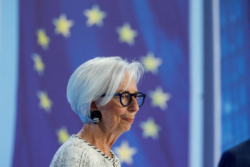 European Central Bank (ECB) President Christine Lagarde looks on as she speaks to reporters following the Governing Council's meeting, in Frankfurt, Germany, April 30, 2026. REUTERS/Heiko Becker