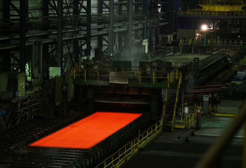 A view shows a production line in a sheet rolling shop at Magnitogorsk Iron and Steel Works (MMK) in the city of Magnitogorsk, Russia October 20, 2022. REUTERS/Alexander Manzyuk
