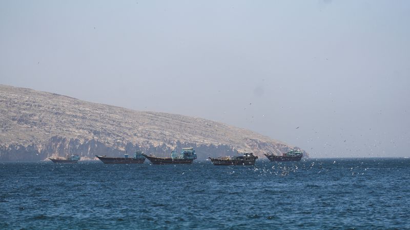 Ships and boats in the Strait of Hormuz, Musandam, Oman, May 4, 2026. REUTERS/Stringer/File Photo