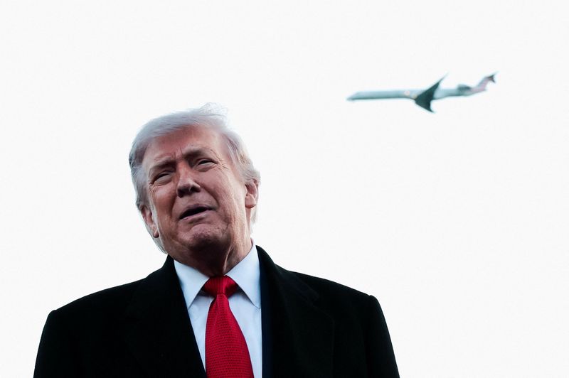 U.S. President Donald Trump looks on as he speaks to reporters near the Lincoln Memorial Reflecting Pool as it undergoes renovations, in Washington, D.C., U.S., May 7, 2026. REUTERS/Kylie Cooper