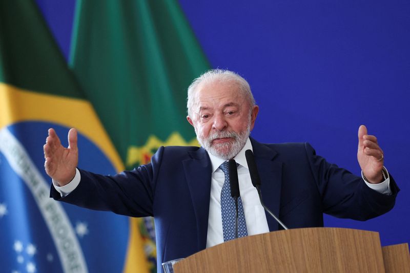Brazil's President Luiz Inacio Lula da Silva speaks during the launch ceremony of a program to combat organized crime at the Planalto Palace in Brasilia, Brazil, May 12, 2026. REUTERS/Adriano Machado