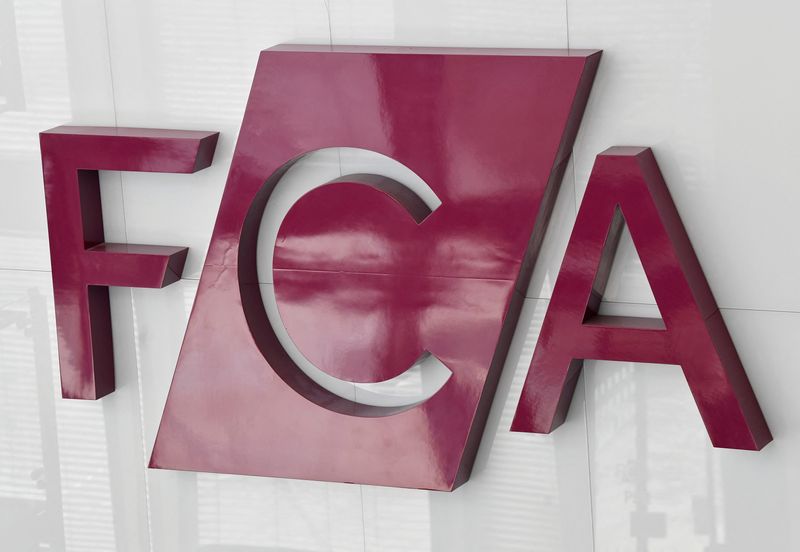 FILE PHOTO: Signage is seen for the FCA (Financial Conduct Authority), the UK's financial regulatory body, at their head offices in London, Britain March 10, 2022. REUTERS/Toby Melville/File Photo