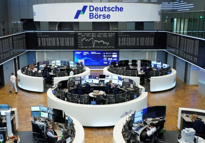 The German share price index DAX graph is pictured at the stock exchange in Frankfurt, Germany, May 4, 2026.     REUTERS/staff