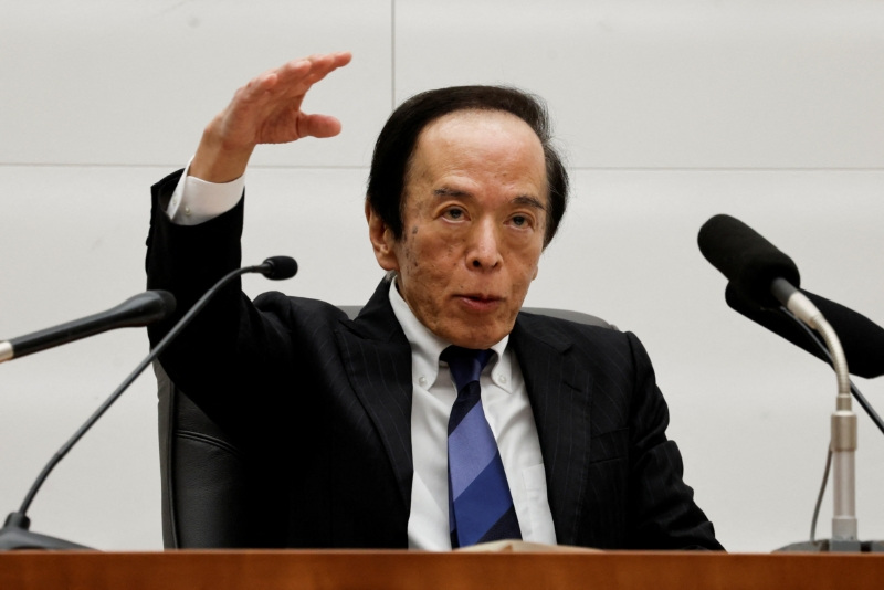 FILE PHOTO: Bank of Japan Governor Kazuo Ueda speaks during a press conference after a BOJ policy meeting in Tokyo, Japan, April 28, 2026. REUTERS/Kim Kyung-Hoon/File Photo