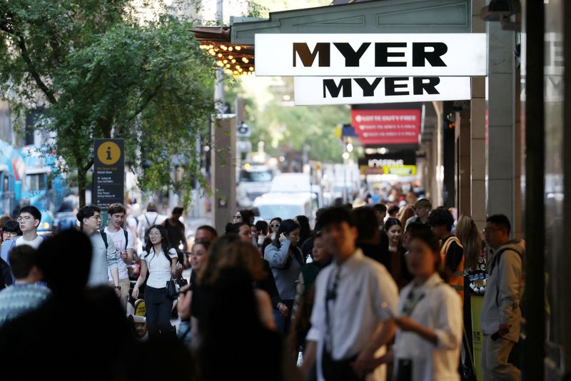 People shop at Pitt Street Mall in Sydney, Australia, September 29, 2025. REUTERS/Hollie Adams