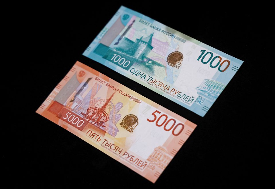 A view shows newly designed Russian rouble banknotes during a presentation in Moscow, Russia October 16, 2023. REUTERS/Maxim Shemetov