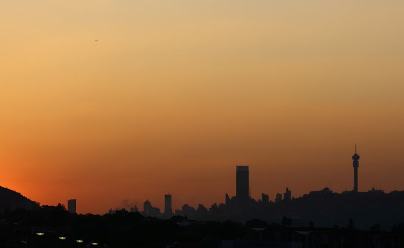 The Hillbrow Tower, an iconic tower used to identify Johannesburg's skyline, is seen as the sun sets, in Johannesburg, South Africa, October 18, 2023. REUTERS/Siphiwe Sibeko