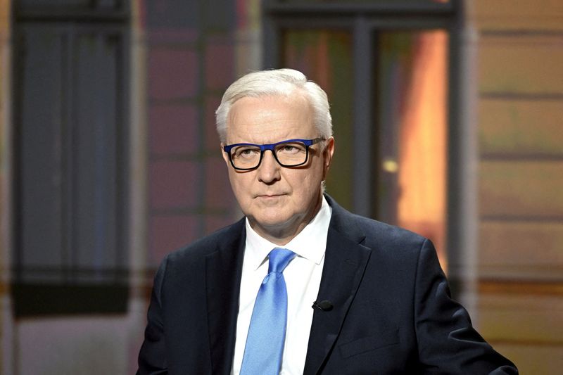 FILE PHOTO: Olli Rehn attends the presidential elections debate of the commercial MTV channel in Helsinki, Finland, January 24, 2024. Lehtikuva/via REUTERS/File Photo