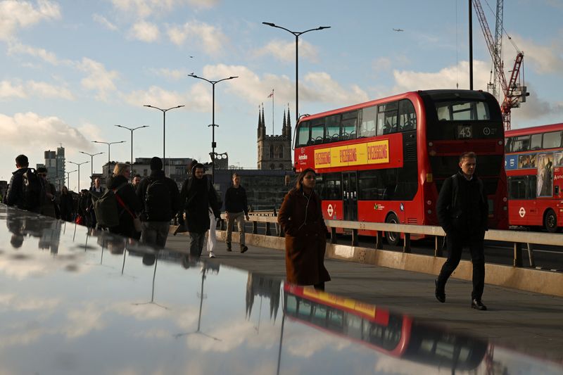 People walk on London Bridge, in London, Britain, February 16, 2026. REUTERS/Jaimi Joy