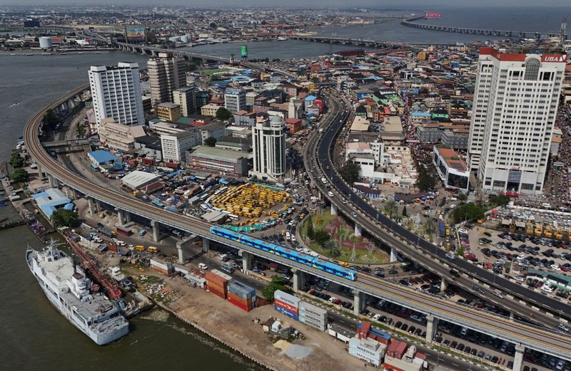 A drone view of the Marina in Lagos, Nigeria, December 2, 2025. REUTERS/Sodiq Adelakun