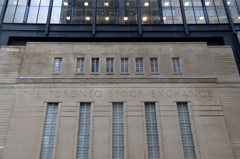 The Art Deco facade of the original Toronto Stock Exchange building is seen on Bay Street in Toronto, Ontario, Canada January 23, 2019.   REUTERS/Chris Helgren