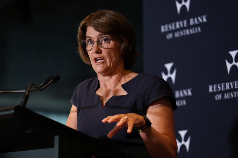 Governor of the Reserve Bank of Australia Michele Bullock speaks during a press conference, in Sydney, Australia, March 17, 2026. REUTERS/Hollie Adams