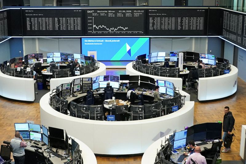 The German share price index DAX graph is pictured at the stock exchange in Frankfurt, Germany, June 3, 2026.     REUTERS/Wolfgang Rattay