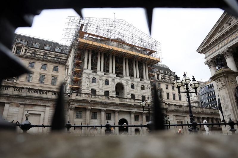 The Bank of England building in London, Britain, May 19, 2026. REUTERS/Corey Rudy