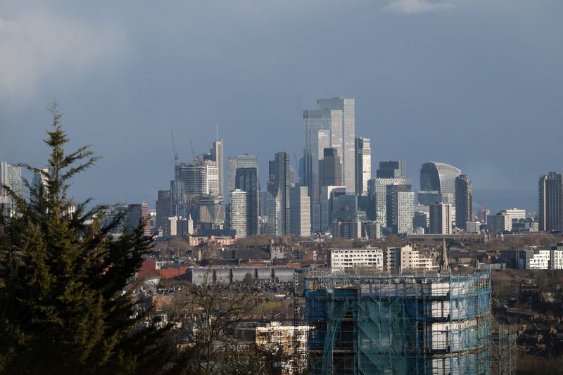 The London skyline is seen with the financial district in the background, in London, Britain, March 25, 2026. REUTERS/Isabel Infantes