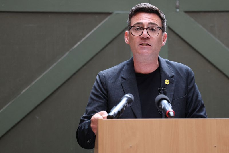 Andy Burnham, British member of parliament (MP) for Makerfield, delivers a speech at the People's History Museum in Manchester, Britain, June 29, 2026. REUTERS/Temilade Adelaja
