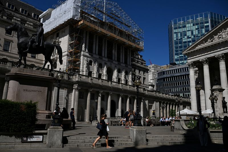 A view of the Bank of England in London, Britain, July 27, 2026. REUTERS/Chris J. Ratcliffe