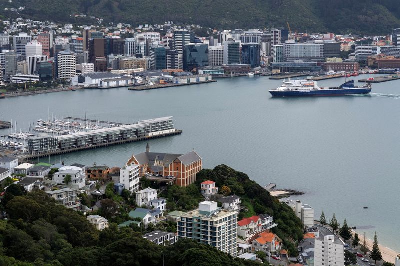 A view of Lambton Harbour and the city skyline, as seen from Mt Victoria, in Wellington, New Zealand, September 24, 2025. REUTERS/Marty Melville