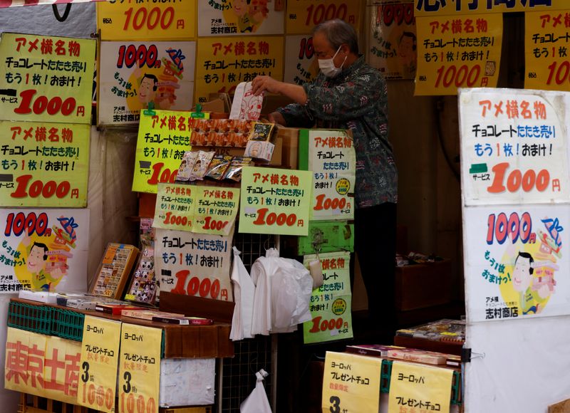 A vendor sells chocolates at a shop at the Ameyoko shopping district in Tokyo, Japan, May 20, 2022. REUTERS/Kim Kyung-Hoon